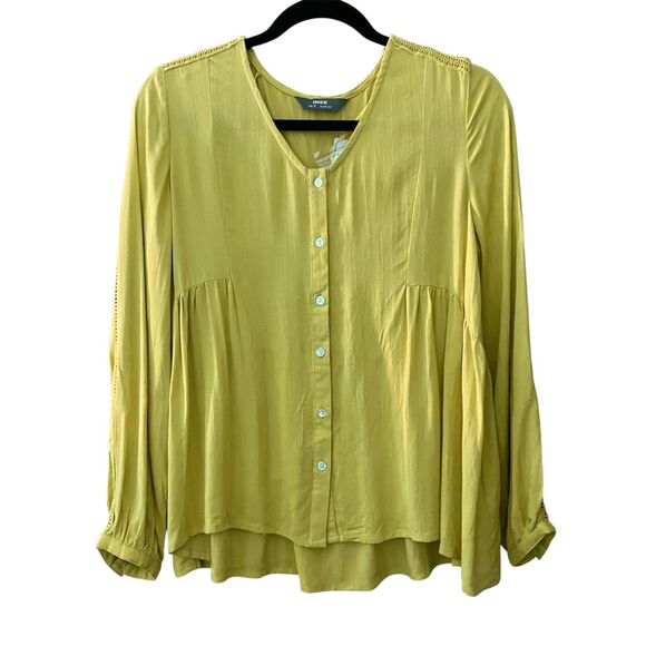 NWOT Max long sleeve button down peasant blouse - Picture 1 of 8